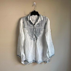 Biya by Johnny Was small silk long sleeve top